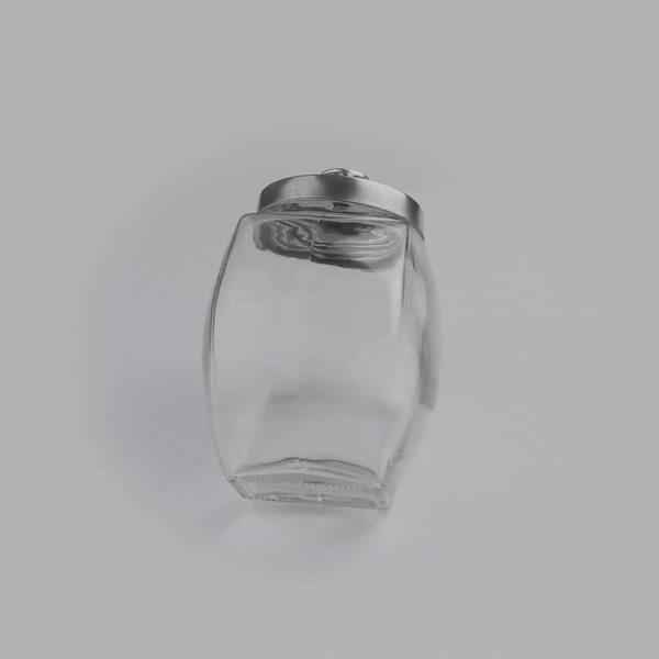 Vetri 0.5 gal Glass Penny Jar - with Chrome Lid - 4" x 4" x 7 1/2" - 1 count box