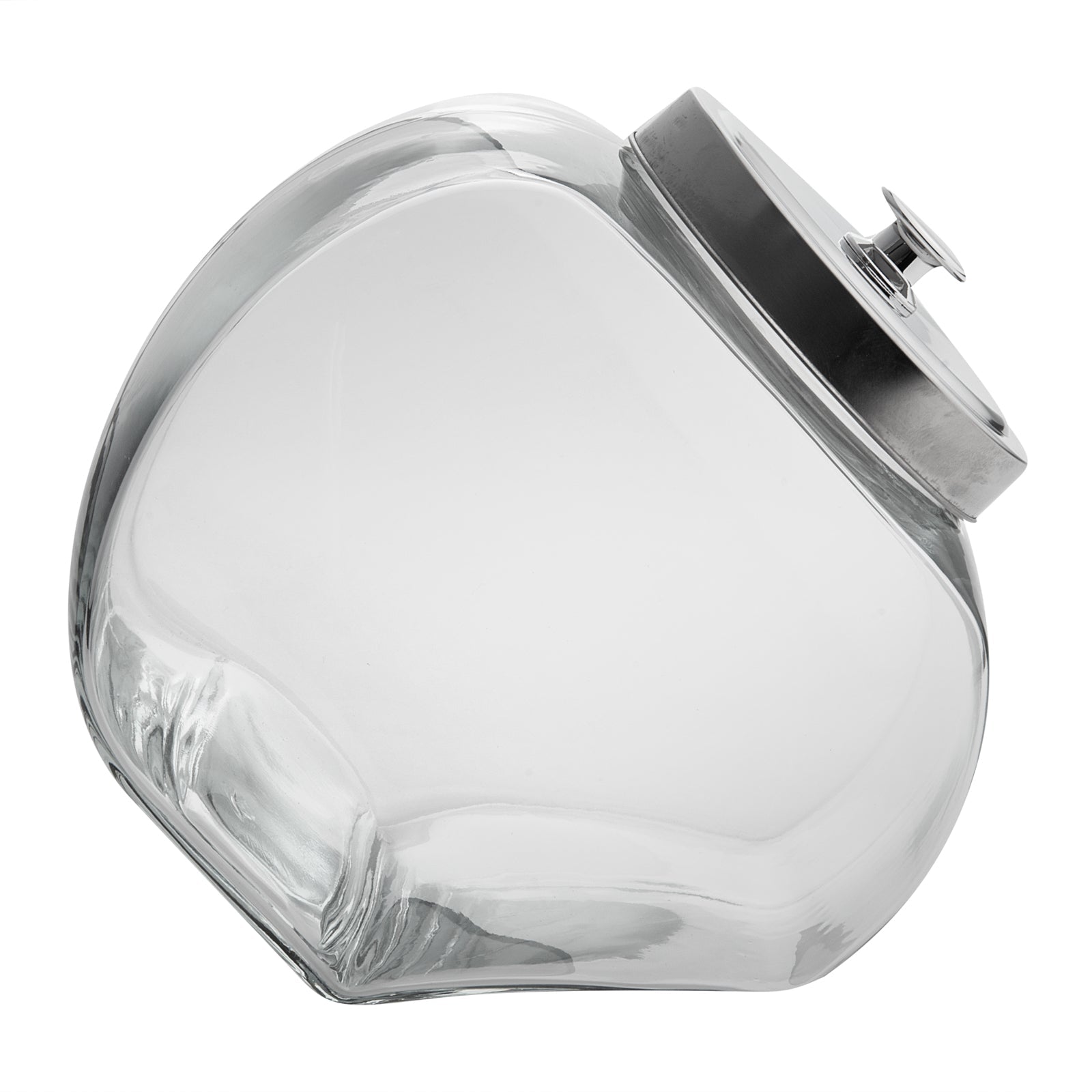 Vetri 1 gal Glass Penny Jar - with Chrome Lid - 4 1/2" x 4 1/2" x 9" - 1 count box