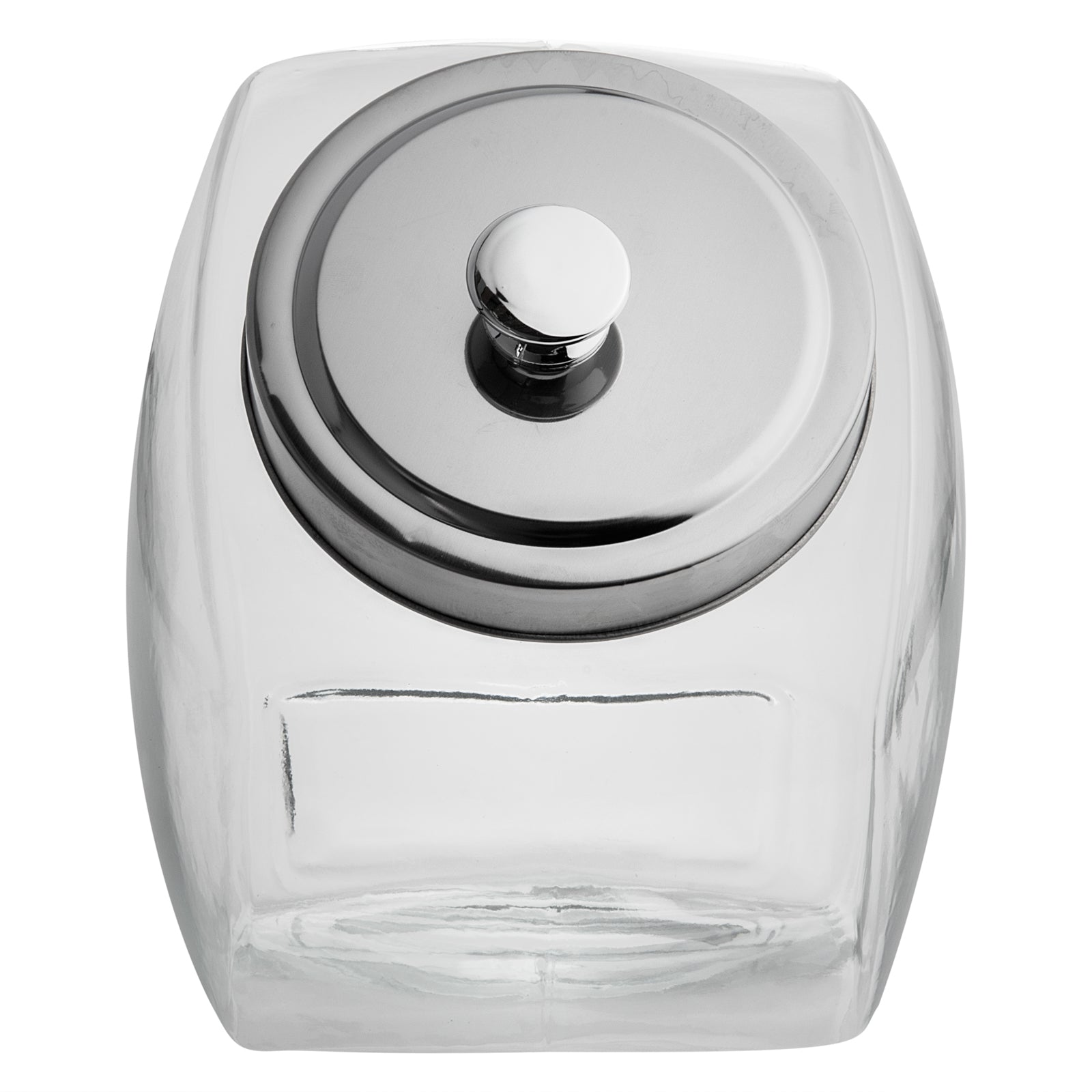 Vetri 1 gal Glass Penny Jar - with Chrome Lid - 4 1/2" x 4 1/2" x 9" - 1 count box
