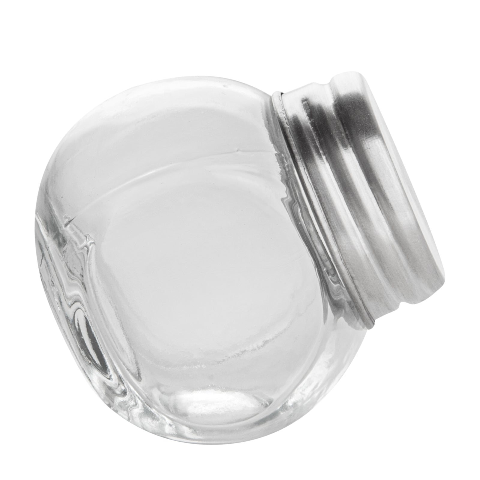Vetri 2 oz Glass Mini Favor Jar - with Chrome Lid - 2 1/4" x 1 1/2" x 2 1/4" - 100 count box