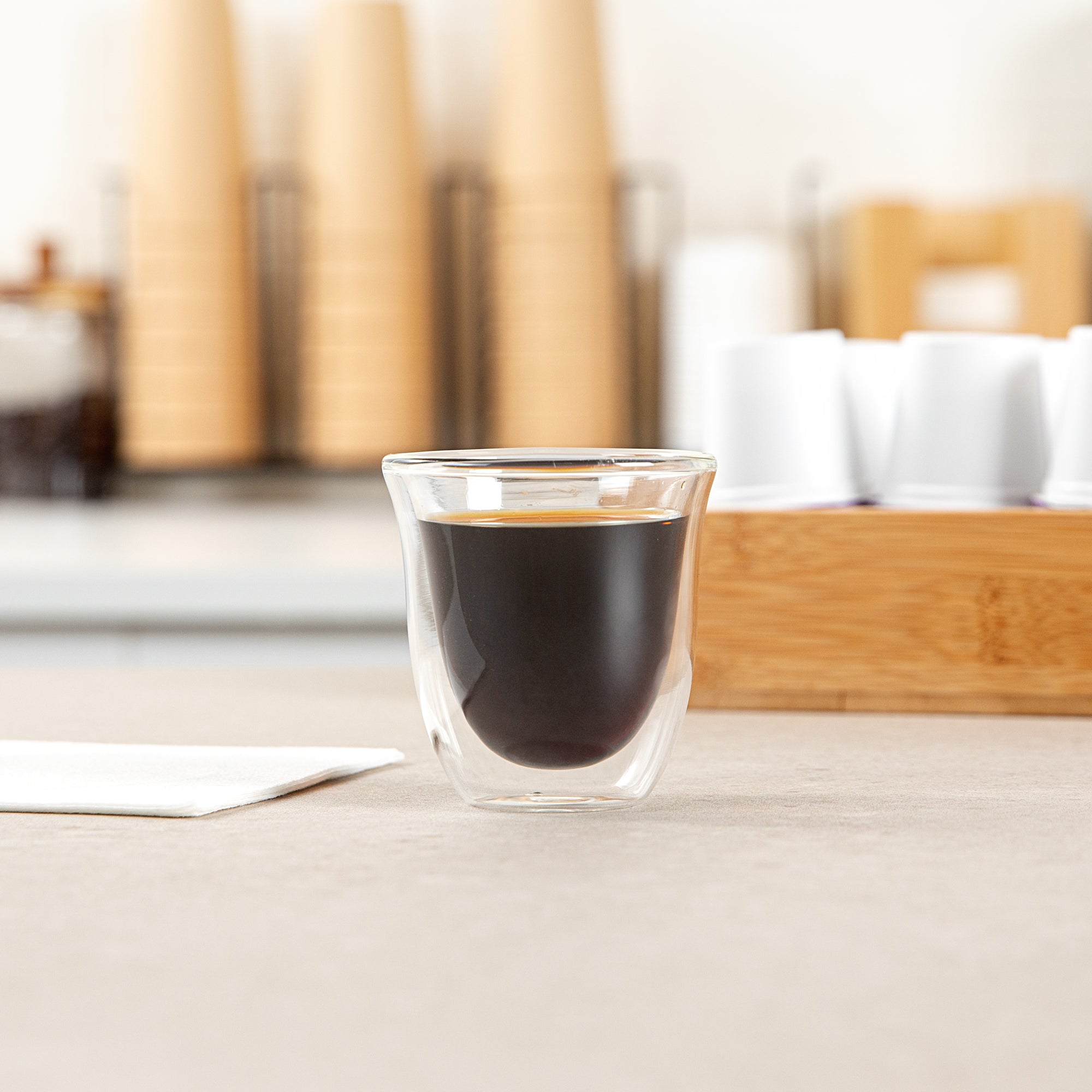 Forma Professional 3 oz Shot Glass / Espresso Cup - Double Wall, Borosilicate - 2 1/2'' x 2 1/2'' x 2 1/2'' - 2 count box