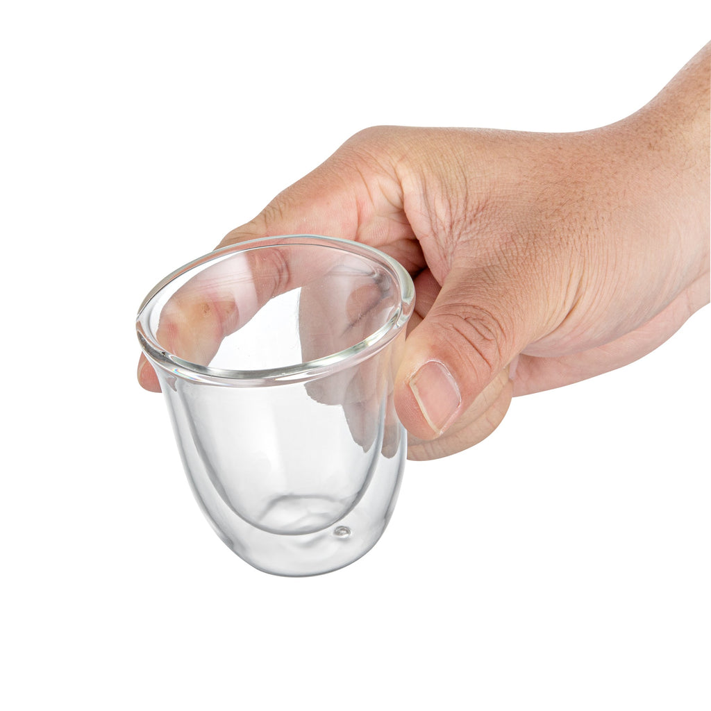 Forma Professional 3 oz Shot Glass / Espresso Cup - Double Wall, Borosilicate - 2 1/2'' x 2 1/2'' x 2 1/2'' - 12 count box