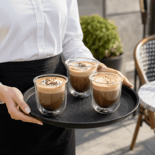 Forma Professional 7 oz Glass Coffee Cup - Double Wall, Borosilicate - 3 1/2'' x 3 1/2'' x 3 3/4'' - 2 count box