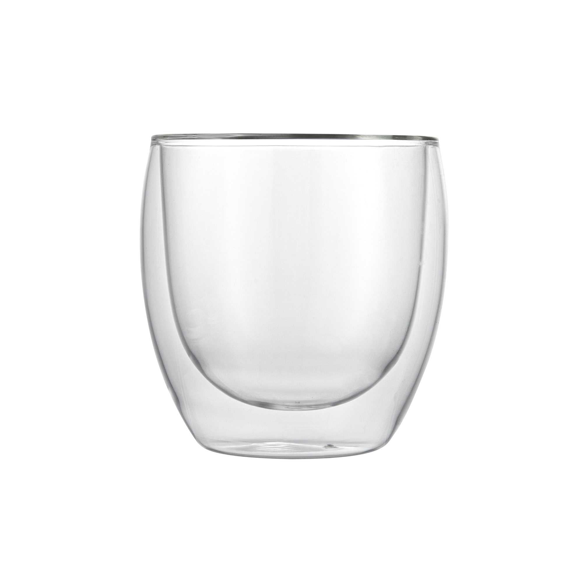 Forma Professional 8 oz Coffee Cup - Double Wall, Borosilicate - 3 1/4'' x 3 1/4'' x 3 1/2'' - 2 count box