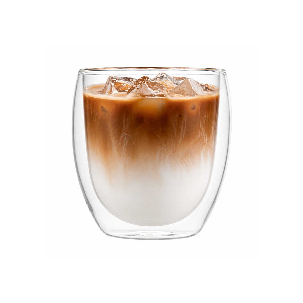 Forma Professional 8 oz Coffee Cup - Double Wall, Borosilicate - 3 1/4'' x 3 1/4'' x 3 1/2'' - 2 count box
