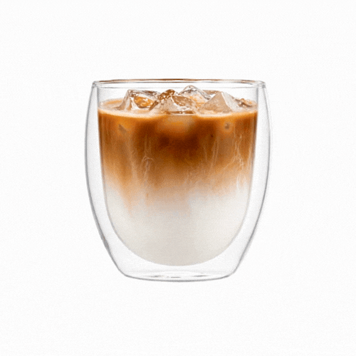 Forma Professional 8 oz Coffee Cup - Double Wall, Borosilicate - 3 1/4'' x 3 1/4'' x 3 1/2'' - 2 count box