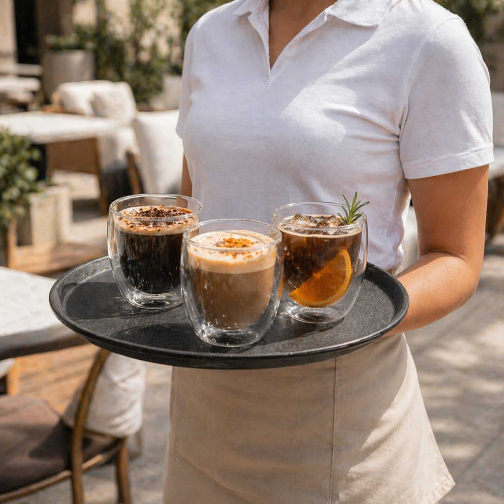Forma Professional 8 oz Coffee Cup - Double Wall, Borosilicate - 3 1/4'' x 3 1/4'' x 3 1/2'' - 2 count box
