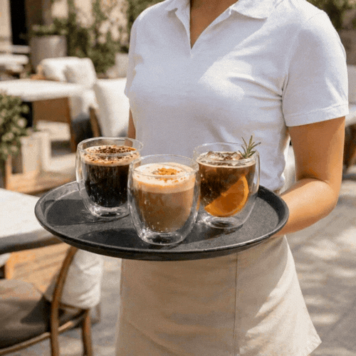 Forma Professional 8 oz Coffee Cup - Double Wall, Borosilicate - 3 1/4'' x 3 1/4'' x 3 1/2'' - 12 count box