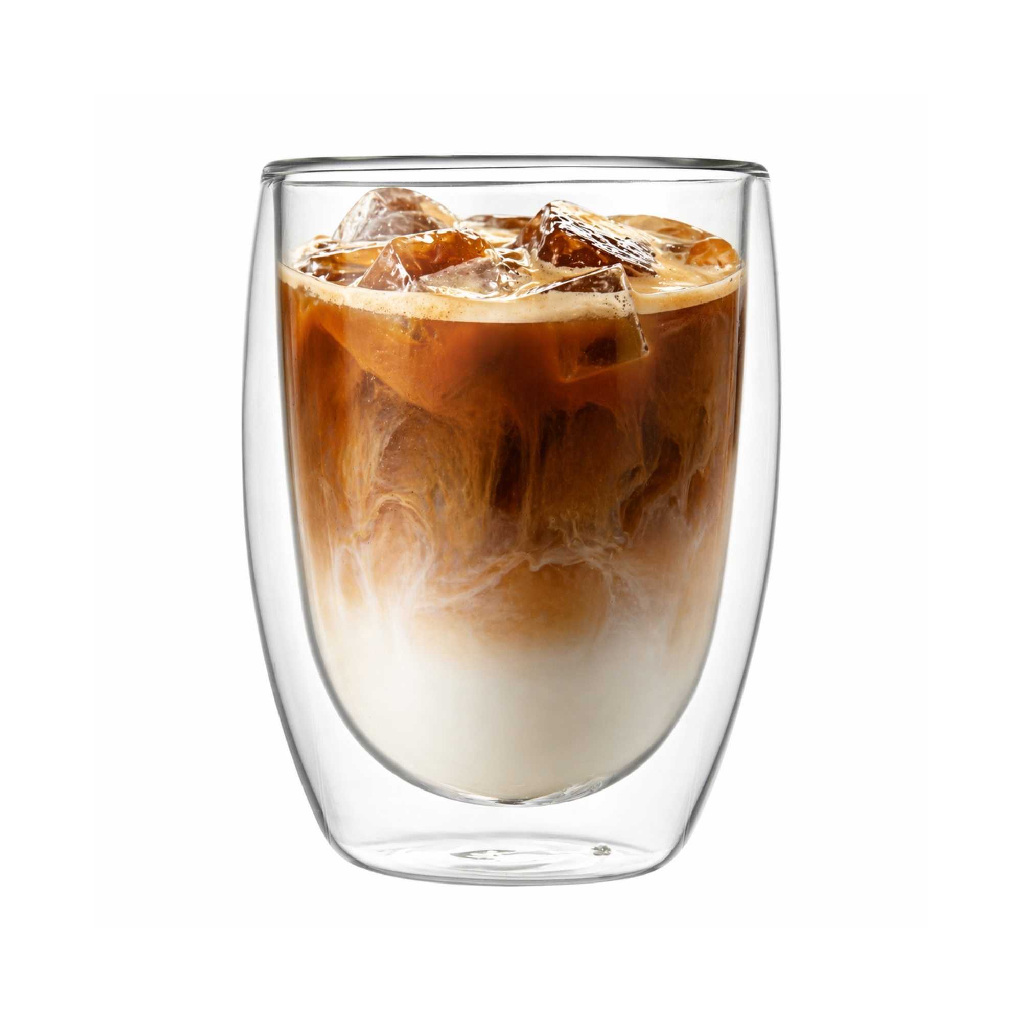 Forma Professional 12 oz Coffee Cup - Double Wall, Borosilicate - 3 1/4'' x 3 1/4'' x 4 3/4'' - 2 count box