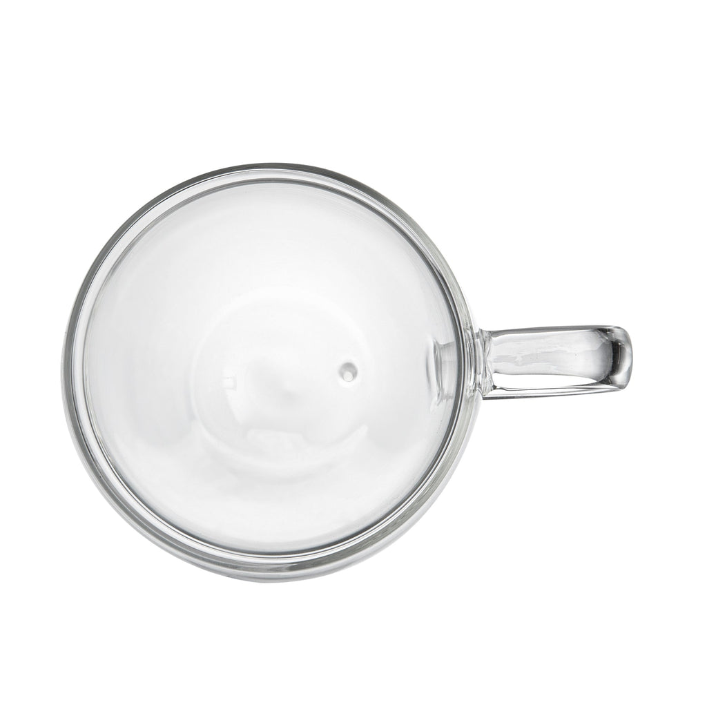 Forma Professional 5 oz Glass Coffee Cup - Double Wall, Borosilicate, with Handle - 2 1/2'' x 2 1/2'' x 3 1/4'' - 12 count box