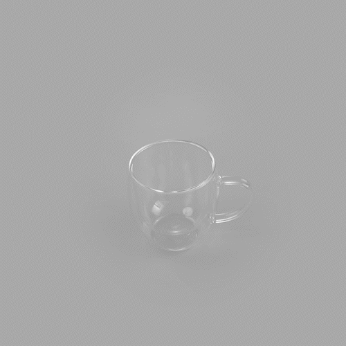 Forma Professional 8 oz Glass Coffee Cup - Double Wall, Borosilicate, with Handle - 3'' x 3'' x 3 1/2'' - 2 count box