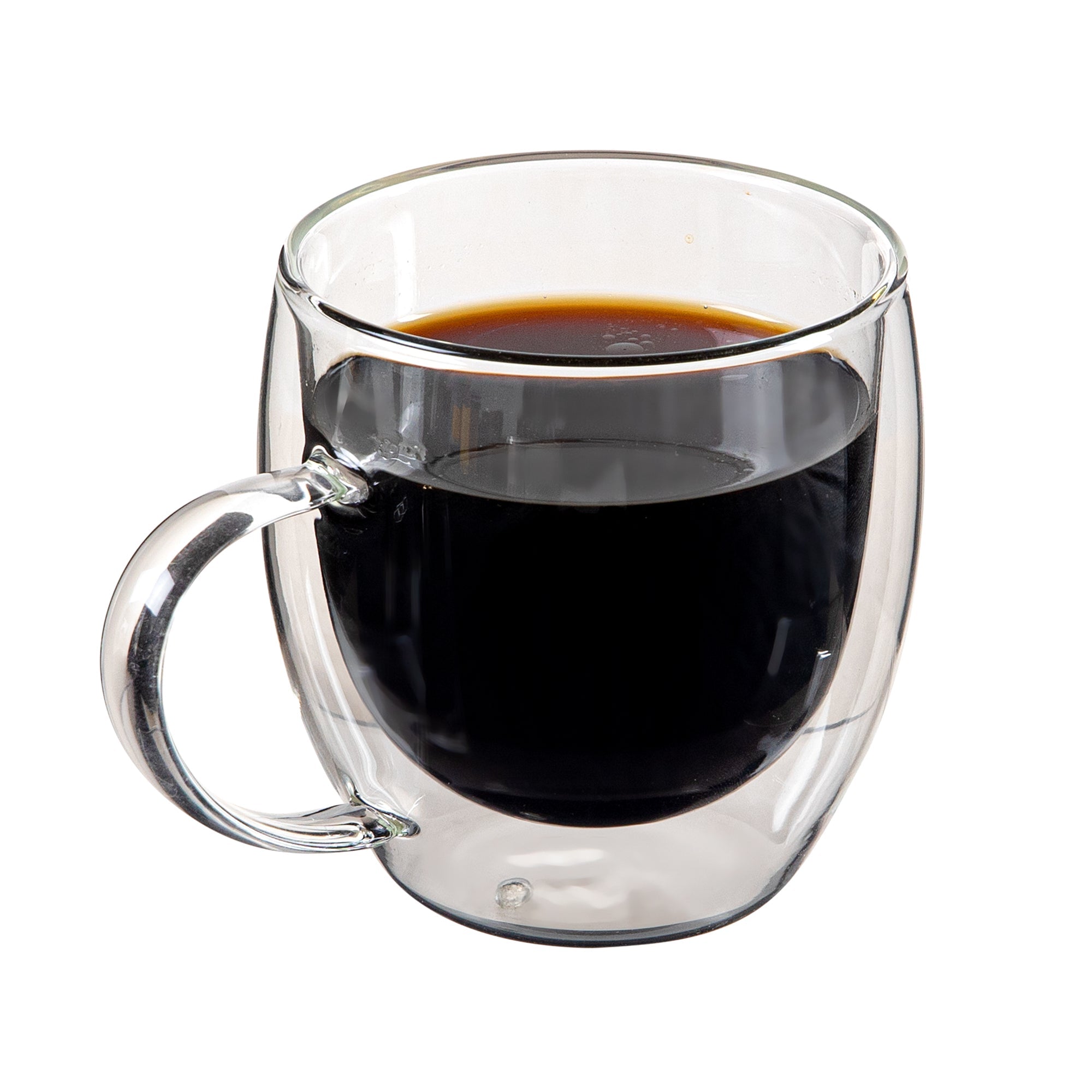 Forma Professional 8 oz Glass Coffee Cup - Double Wall, Borosilicate, with Handle - 3'' x 3'' x 3 1/2'' - 12 count box