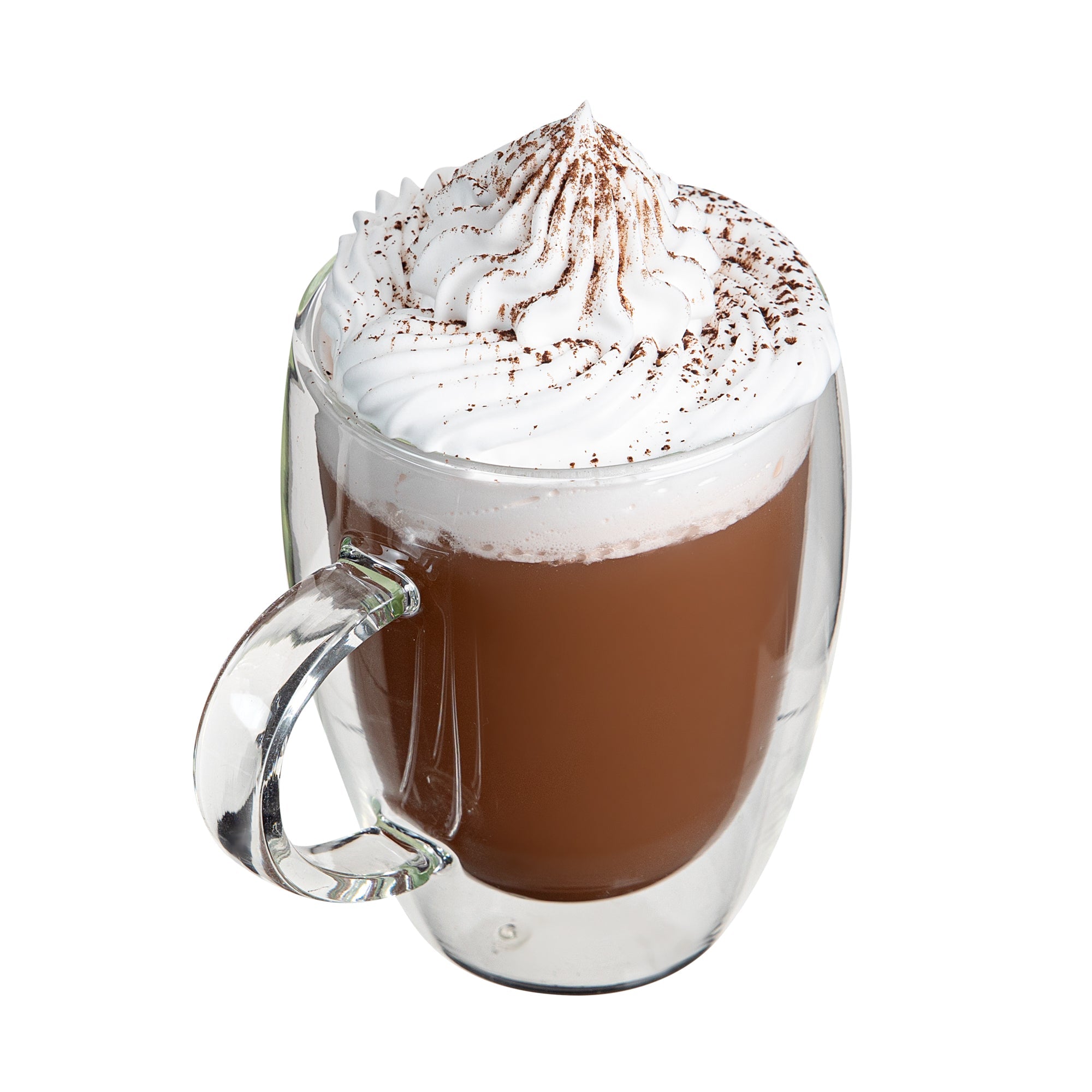 Forma Professional 12 oz Glass Coffee Cup - Double Wall, Borosilicate, with Handle - 3'' x 3'' x 4 1/2'' - 2 count box