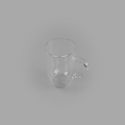 Forma Professional 12 oz Glass Coffee Cup - Double Wall, Borosilicate, with Handle - 3'' x 3'' x 4 1/2'' - 2 count box