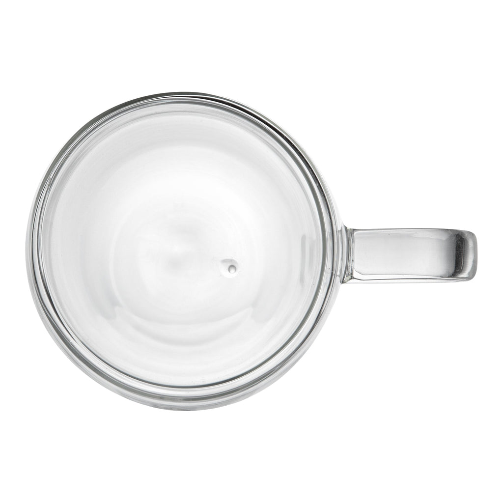 Forma Professional 12 oz Glass Coffee Cup - Double Wall, Borosilicate, with Handle - 3'' x 3'' x 4 1/2'' - 12 count box