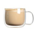 Forma Professional 17 oz Glass Coffee Mug - Double Wall, Borosilicate, with Handle - 5 1/2'' x 5 1/2'' x 3 3/4'' - 12 count box