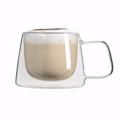 Forma Professional 7 oz Glass Coffee Mug - Double Wall, Borosilicate, with Handle - 3" x 3" x 2 3/4" - 12 count box