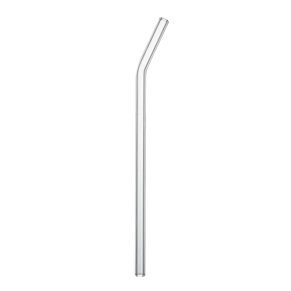 Forma Professional Clear Bent Glass Straw - Borosilicate, with Brush - 7 3/4'' - 10 count box