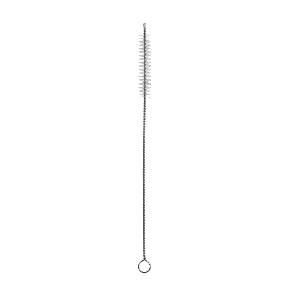 Forma Professional Clear Bent Glass Straw - Borosilicate, with Brush - 7 3/4'' - 10 count box