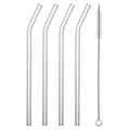 Forma Professional Clear Bent Glass Straw - Borosilicate, with Brush - 7 3/4'' - 100 count box