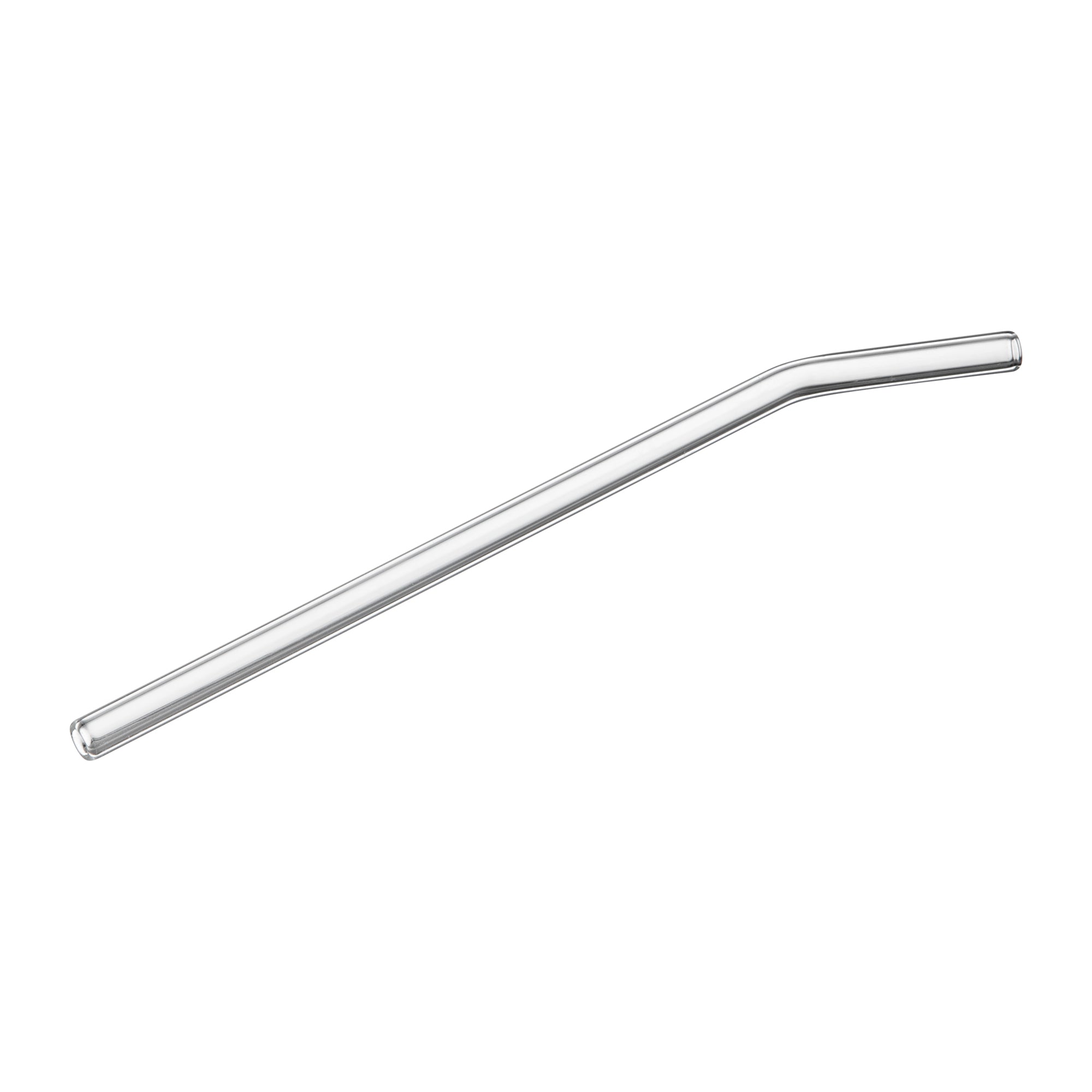 Forma Professional Clear Bent Glass Straw - Borosilicate, with Brush - 7 3/4'' - 100 count box