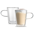 Forma Professional 5 oz Glass Mug - Double Wall, Borosilicate, with Handle - 2 3/4" x 2 3/4" x 3 3/4" - 2 count box