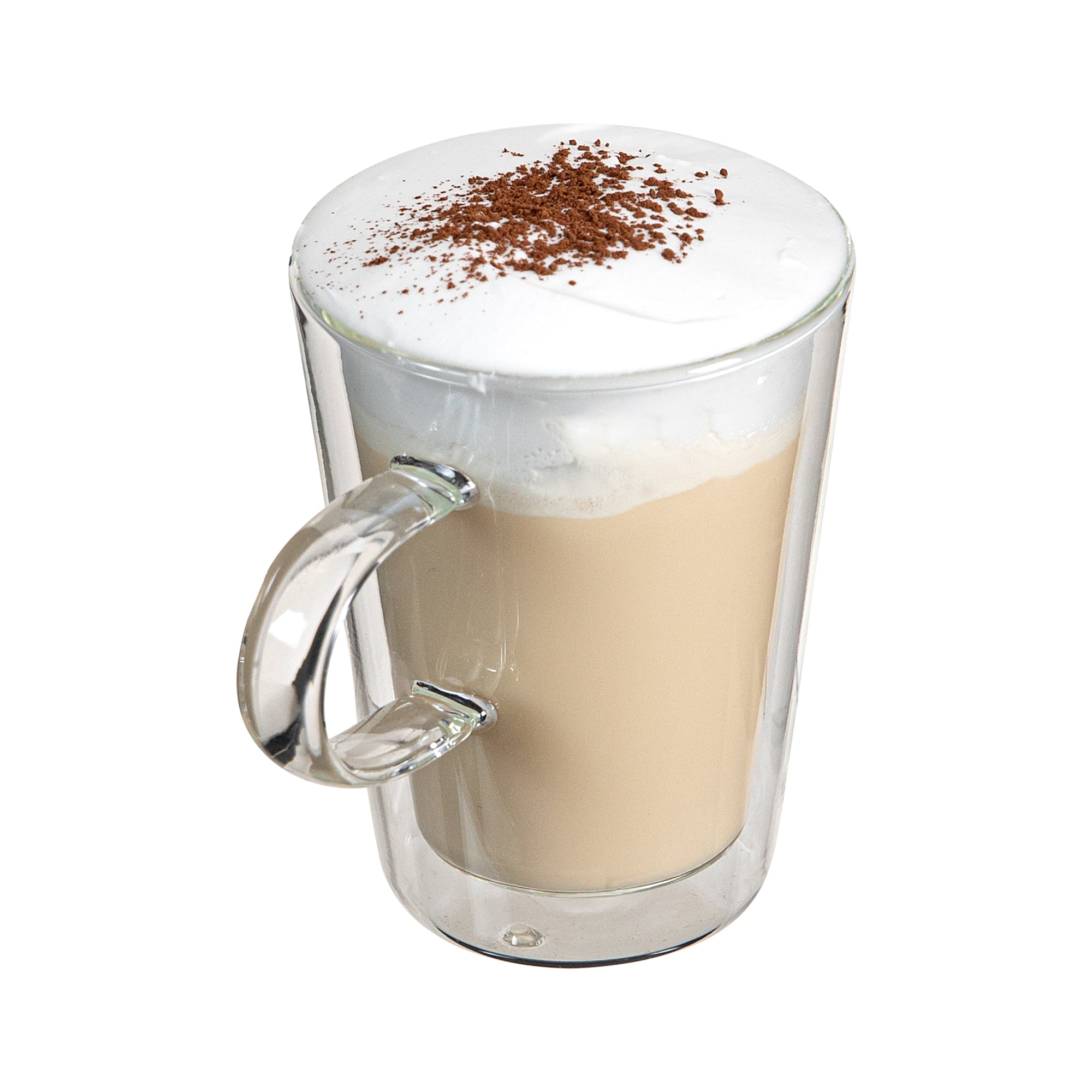 Forma Professional 5 oz Glass Mug - Double Wall, Borosilicate, with Handle - 2 3/4" x 2 3/4" x 3 3/4" - 12 count box