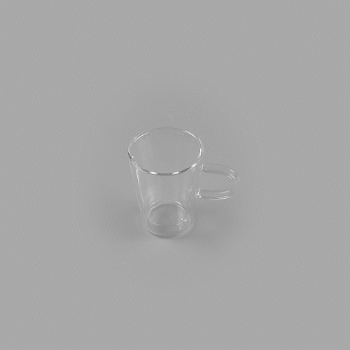 Forma Professional 5 oz Glass Mug - Double Wall, Borosilicate, with Handle - 2 3/4" x 2 3/4" x 3 3/4" - 12 count box
