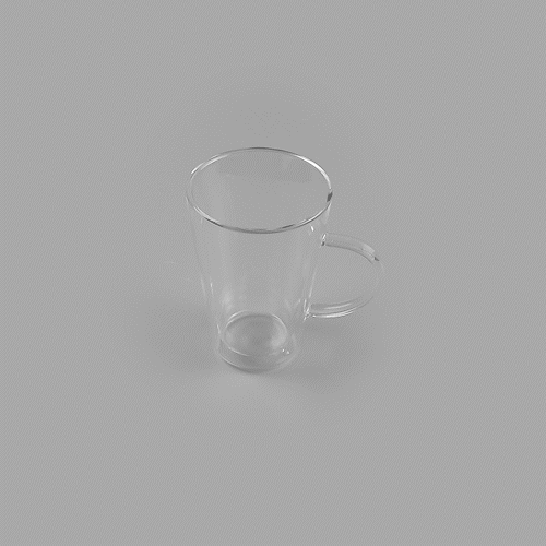 Forma Professional 14 oz Glass Mug - Double Wall, Borosilicate, with Handle - 3 3/4" x 3 3/4" x 5 1/2" - 2 count box
