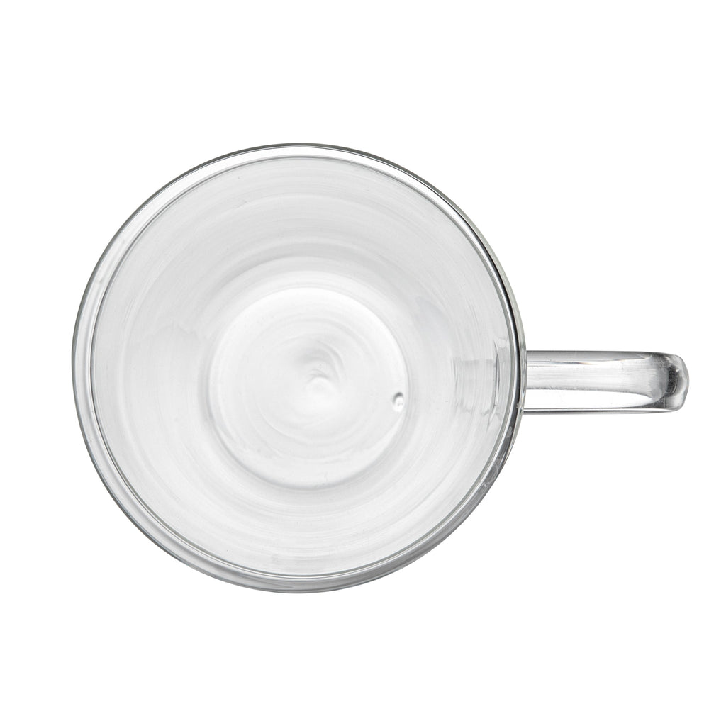 Forma Professional 14 oz Glass Mug - Double Wall, Borosilicate, with Handle - 3 3/4" x 3 3/4" x 5 1/2" - 2 count box