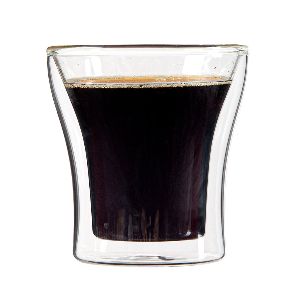 Forma Professional 3 oz Shot Glass / Espresso Cup - Double Wall, Borosilicate - 2 3/4'' x 2 3/4'' x 2 3/4'' - 2 count box