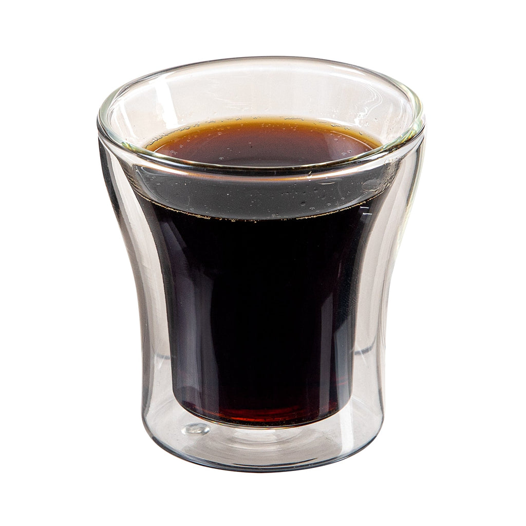 Forma Professional 3 oz Shot Glass / Espresso Cup - Double Wall, Borosilicate - 2 3/4'' x 2 3/4'' x 2 3/4'' - 12 count box