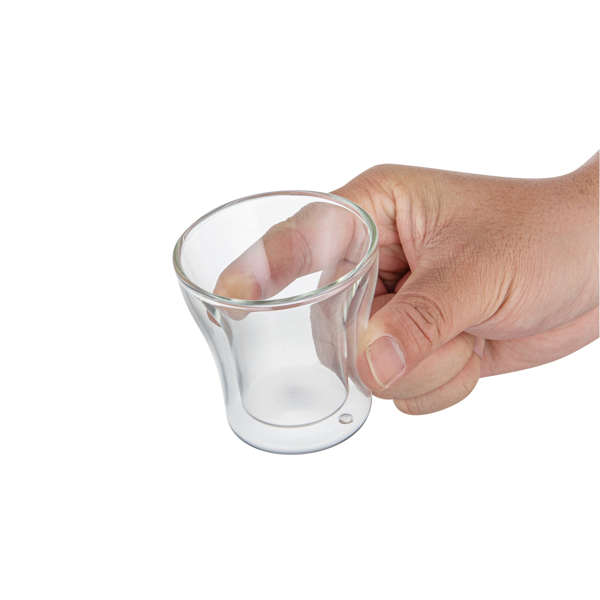 Forma Professional 3 oz Shot Glass / Espresso Cup - Double Wall, Borosilicate - 2 3/4'' x 2 3/4'' x 2 3/4'' - 12 count box