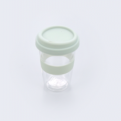 Forma Professional 14 oz Glass Travel Mug - Double Wall, Borosilicate, with Mint Green Lid and Sleeve - 1 count box