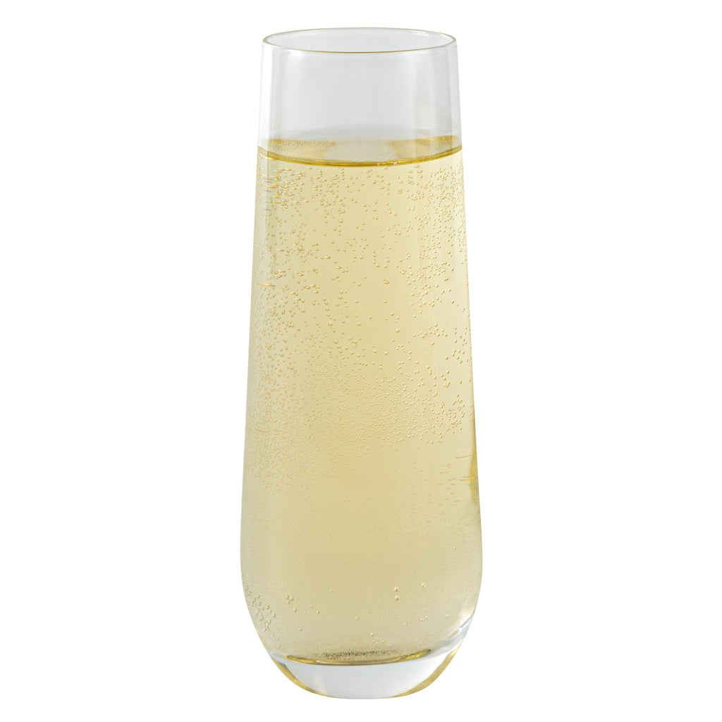 Vetri 10 oz Stemless Flute Glass - 1 3/4" x 1 3/4" x 6 1/4" - 6 count box