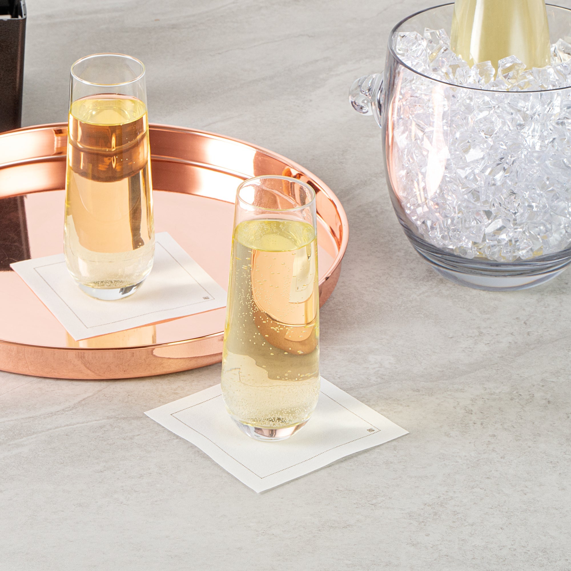 Vetri 10 oz Stemless Flute Glass - 1 3/4" x 1 3/4" x 6 1/4" - 6 count box