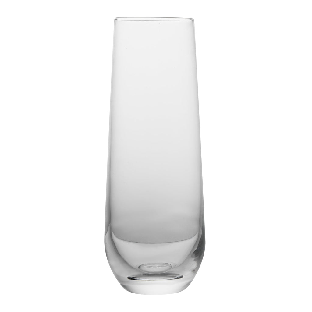 Vetri 10 oz Stemless Flute Glass - 1 3/4" x 1 3/4" x 6 1/4" - 6 count box