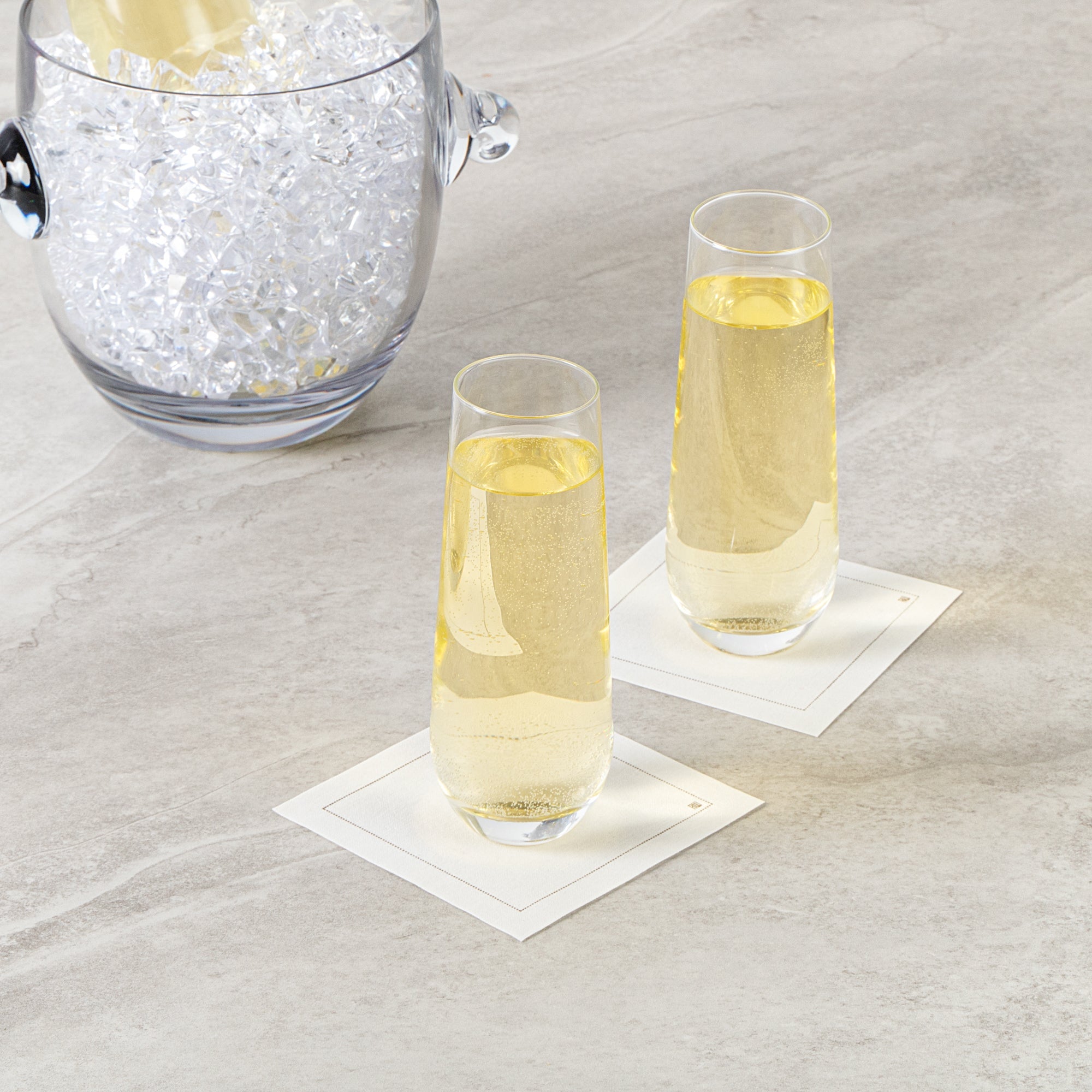 Vetri 10 oz Stemless Flute Glass - 1 3/4" x 1 3/4" x 6 1/4" - 6 count box