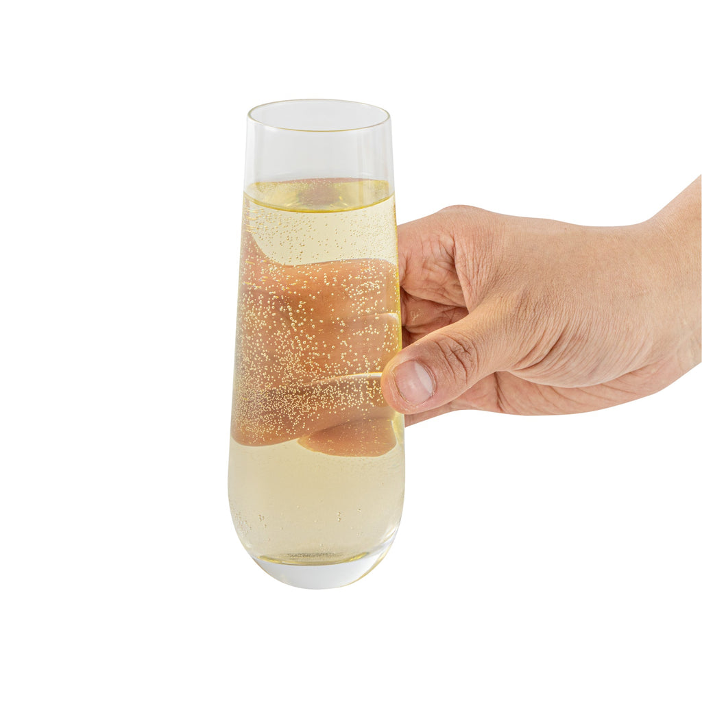 Vetri 10 oz Stemless Flute Glass - 1 3/4" x 1 3/4" x 6 1/4" - 24 count box