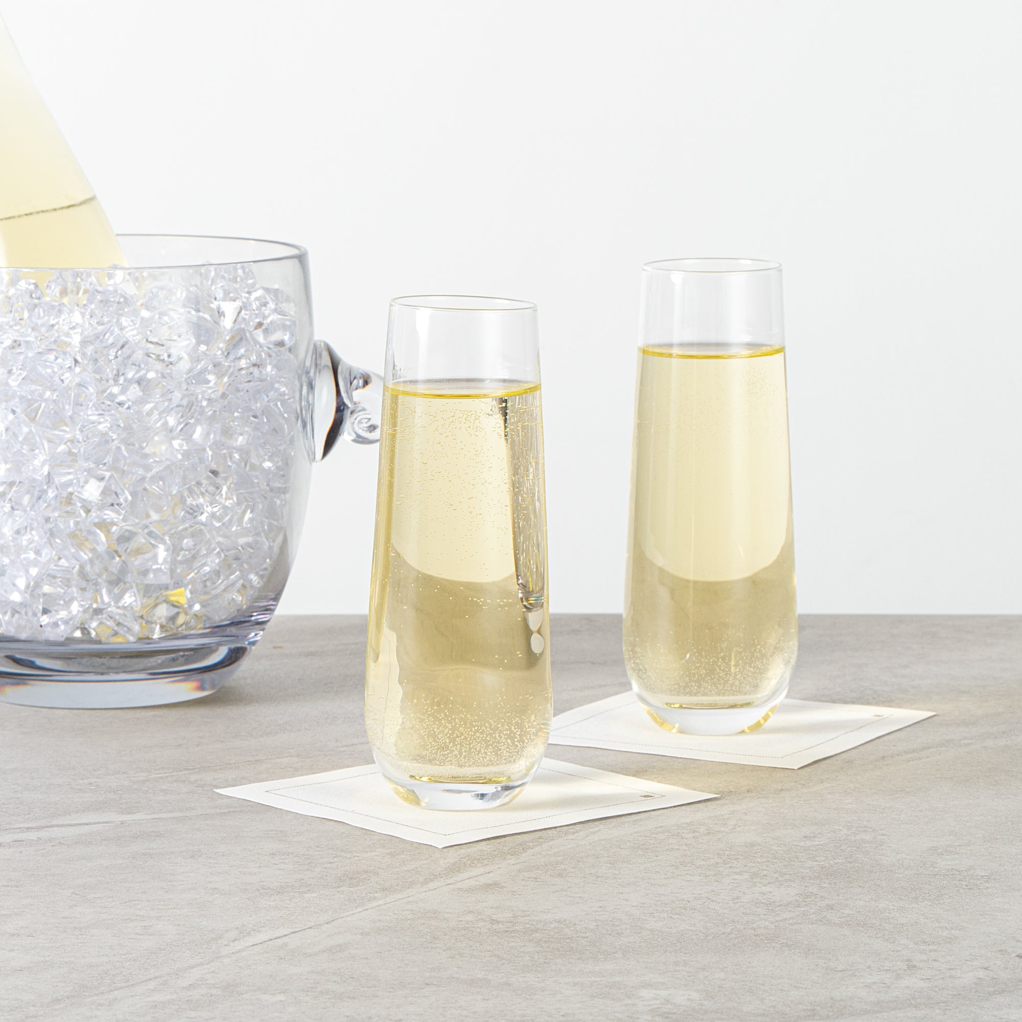 Vetri 10 oz Stemless Flute Glass - 1 3/4" x 1 3/4" x 6 1/4" - 24 count box