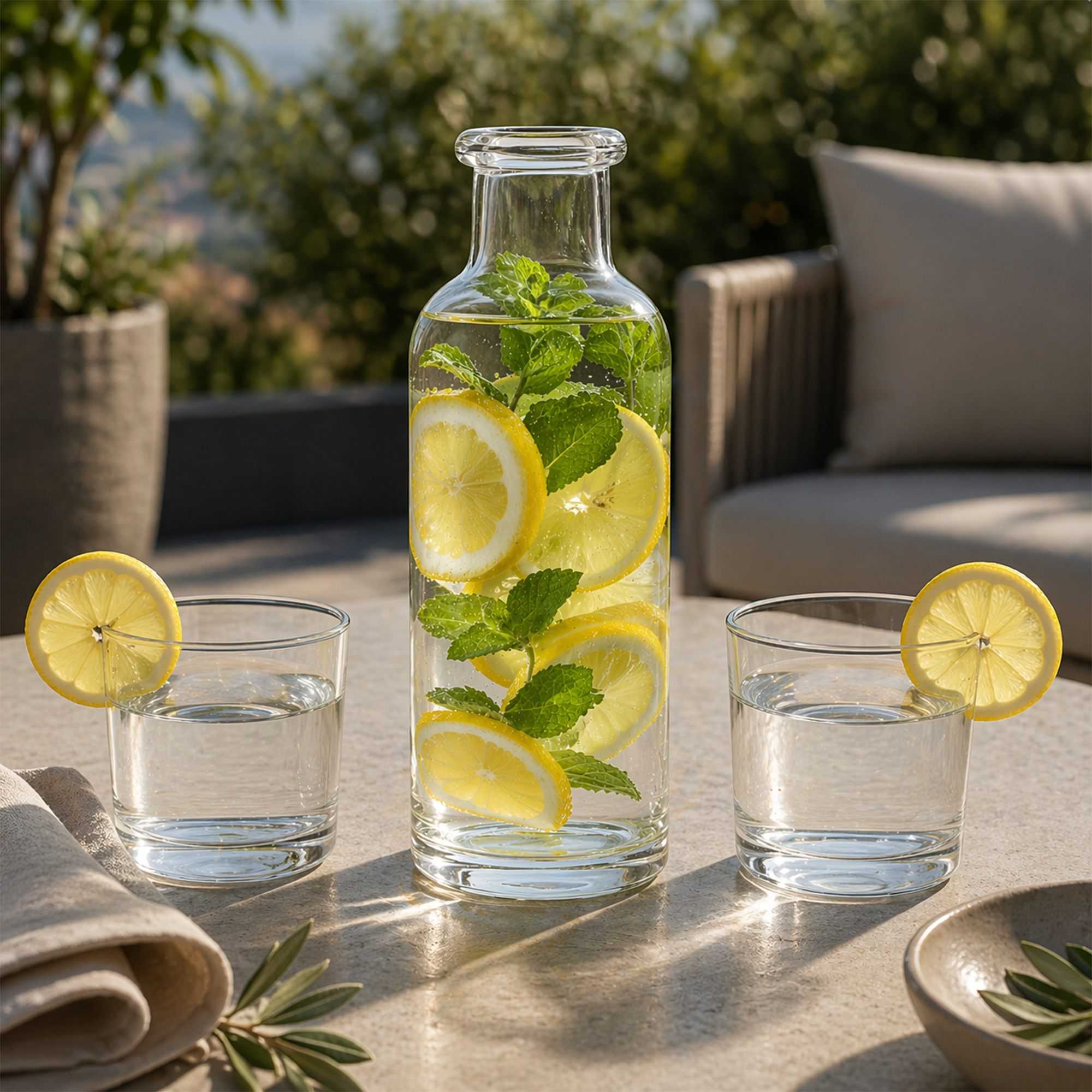 Vetri 40 oz Glass Water Bottle - 3 1/2" x 3 1/2" x 9 3/4" - 6 count box