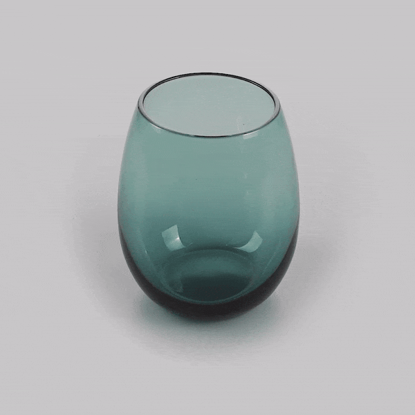 Vetri 15 oz Blue Stemless Wine Glass - 3 3/4" x 3 3/4" x 4 1/4" - 6 count box