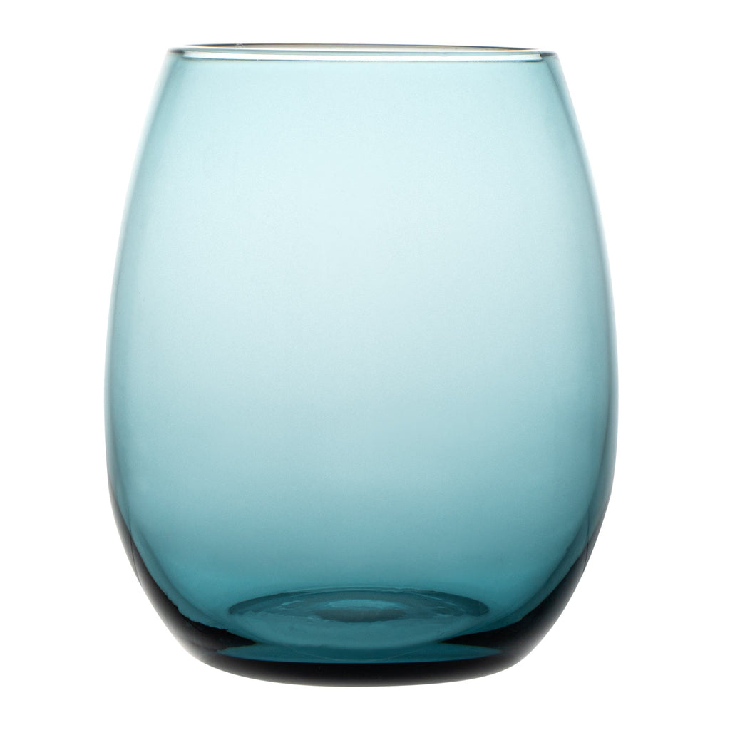 Vetri 15 oz Blue Stemless Wine Glass - 3 3/4" x 3 3/4" x 4 1/4" - 6 count box