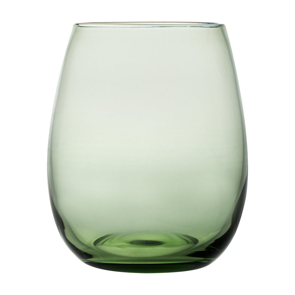 Vetri 15 oz Green Stemless Wine Glass - 3 3/4" x 3 3/4" x 4 1/4" - 6 count box