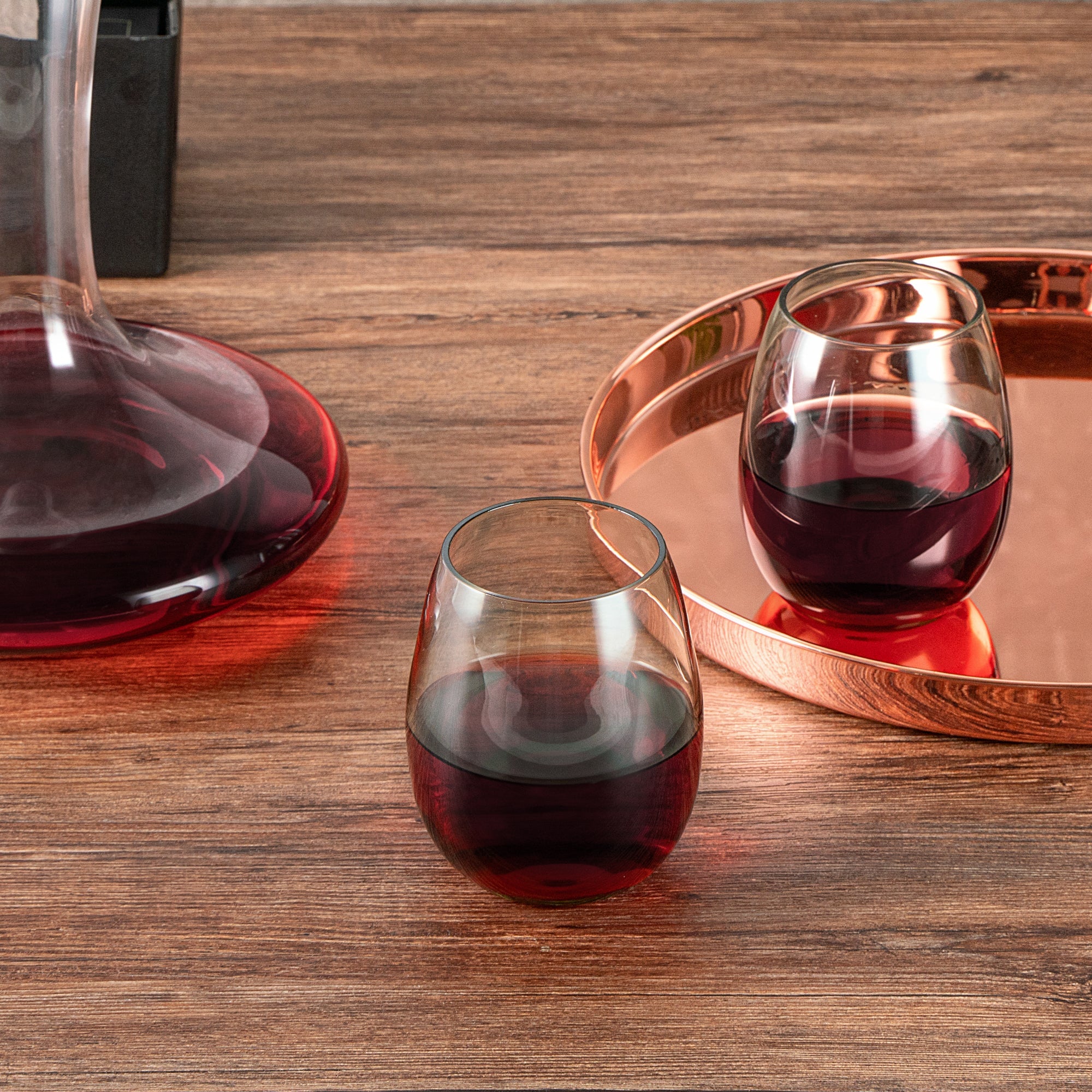 Vetri 15 oz Green Stemless Wine Glass - 3 3/4" x 3 3/4" x 4 1/4" - 6 count box