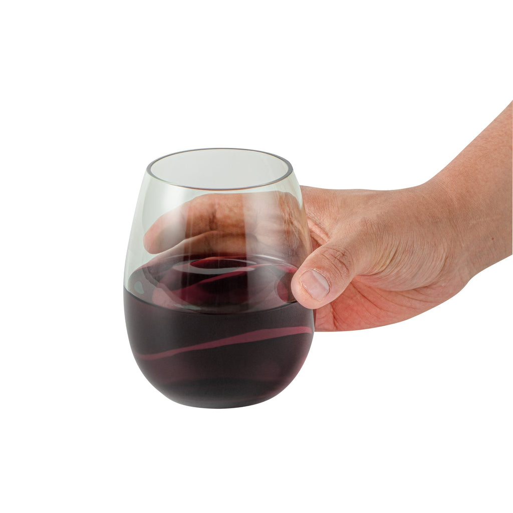 Vetri 15 oz Green Stemless Wine Glass - 3 3/4" x 3 3/4" x 4 1/4" - 24 count box