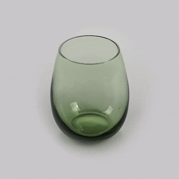 Vetri 15 oz Green Stemless Wine Glass - 3 3/4" x 3 3/4" x 4 1/4" - 24 count box