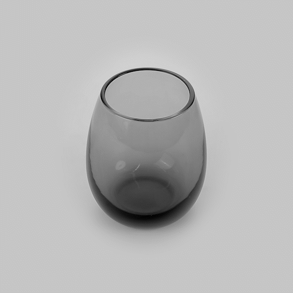 Vetri 15 oz Gray Stemless Wine Glass - 3 3/4" x 3 3/4" x 4 1/4" - 6 count box