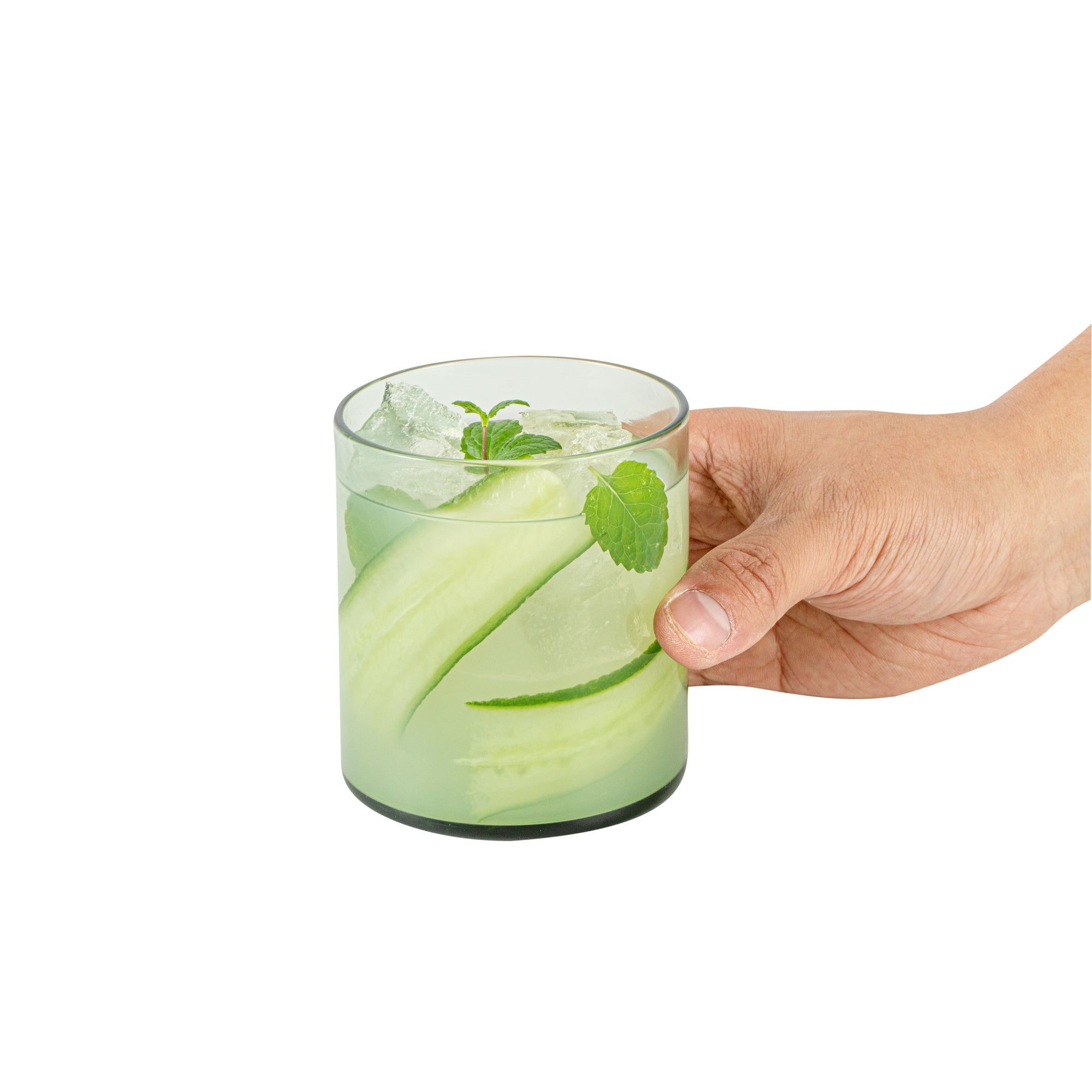 Vetri 10 oz Green Rocks / Old Fashioned Glass - 3 1/4" x 3 1/4" x 3 1/2" - 24 count box