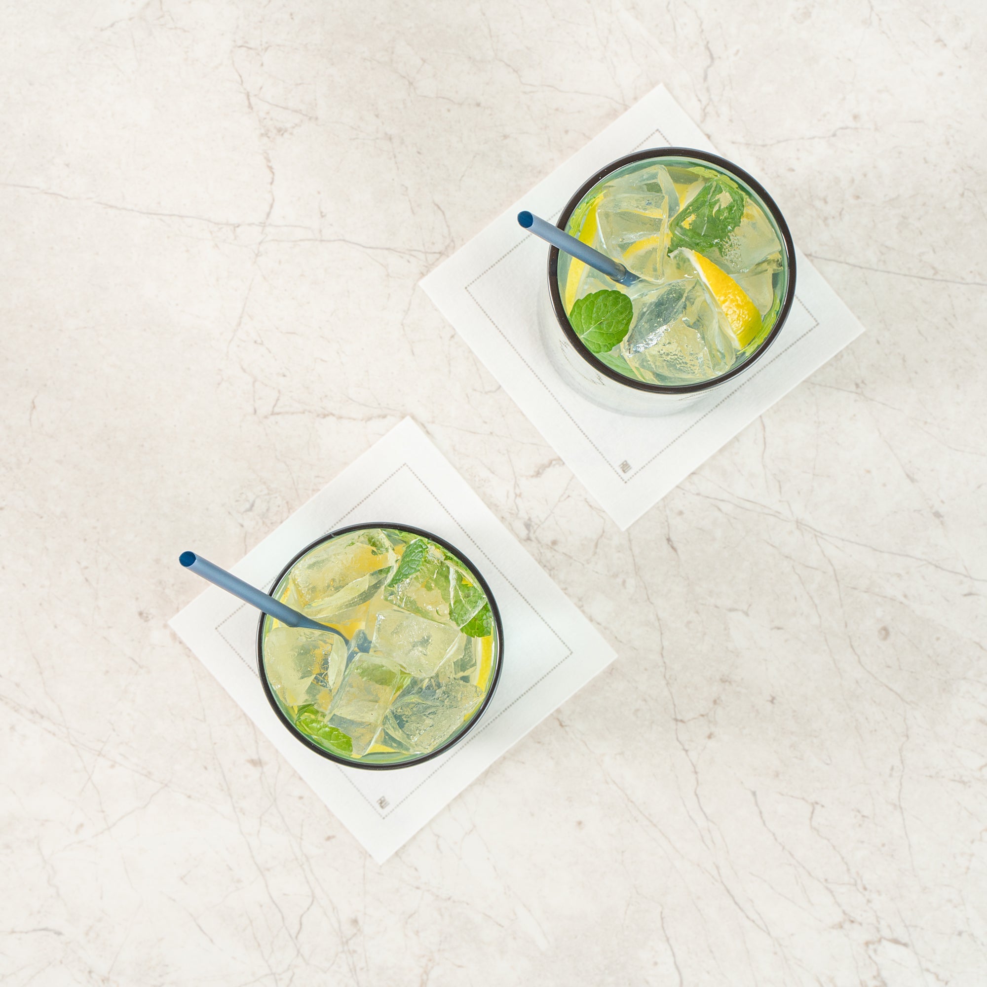 Vetri 16 oz Blue Beverage Glass - 3" x 3" x 5 1/2" - 6 count box